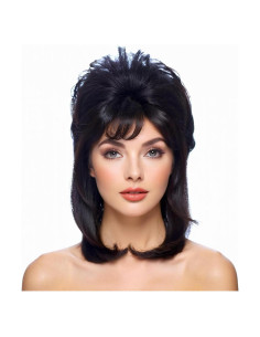 Peluca Mullet Negra Airhostess 45.72 cm para Fiesta
