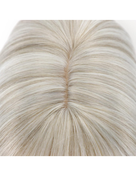 Peluca Sintética GNIMEGIL Gris Ceniza con Flequillo