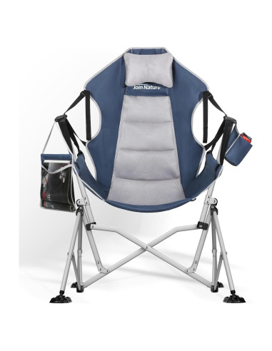 Silla de Camping Colgante HTD060 Azul Plegable y Ajustable
