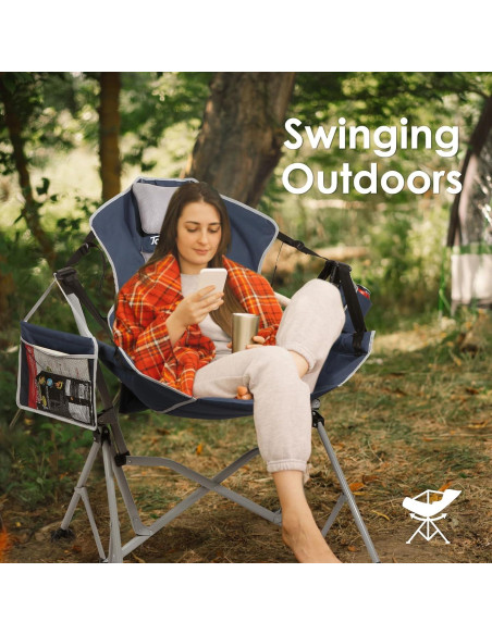 Silla de Camping Colgante HTD060 Azul Plegable y Ajustable Silla de Camping Colgante HTD060 Azul Plegable y Ajustable