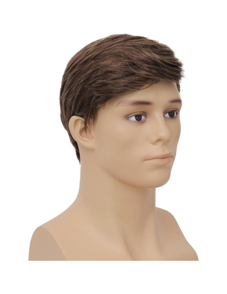 Peluca Corta Marrón para Hombre Dai Cloud Fluffy Diaria