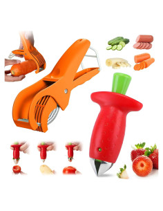 Cortador de Fresas GJV - Extractor de Tallos y Descorazonador