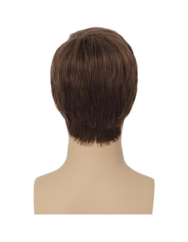 Peluca Corta Marrón para Hombre Dai Cloud Fluffy Diaria