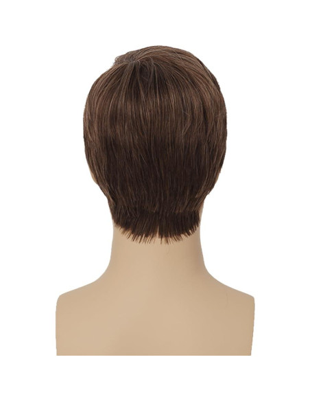 Peluca Corta Marrón para Hombre Dai Cloud Fluffy Diaria