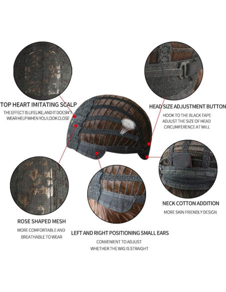 Peluca Sintética Negra URCGTSA 55.88 cm Larga con Flequillo