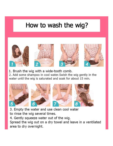 Peluca Sintética Negra URCGTSA 55.88 cm Larga con Flequillo