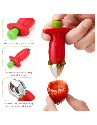 Cortador de Fresas GJV - Extractor de Tallos y Descorazonador