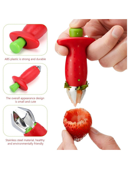 Cortador de Fresas GJV - Extractor de Tallos y Descorazonador