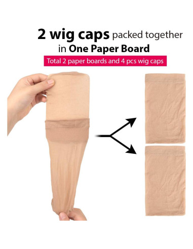 Gorras de Peluca de Nylon Fandamei 4 Piezas Estirables