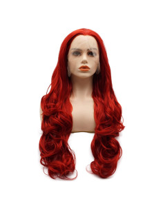 Peluca Sintética Larga Roja LUSHY BEAUTY 66 cm Alta Densidad