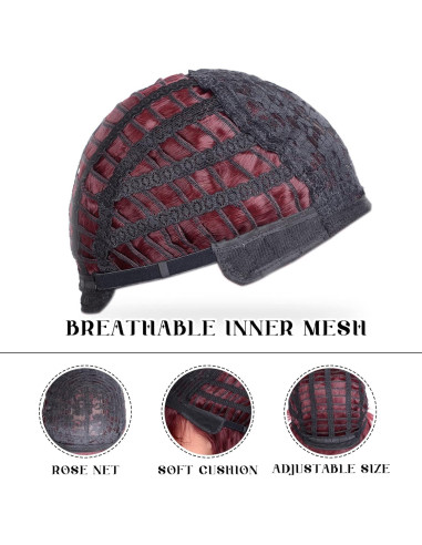 Peluca Bob Burdeos Aida Ble Sintética Corta para Mujeres