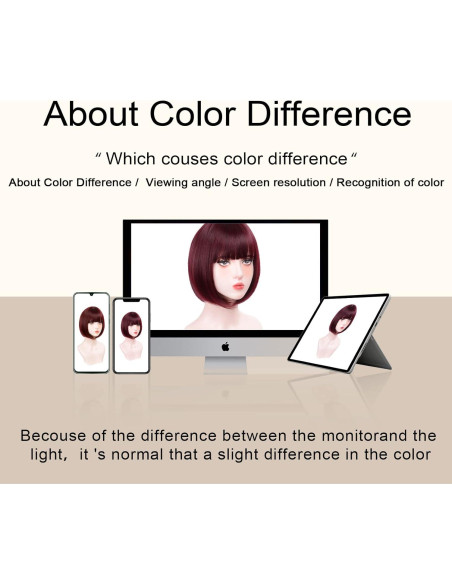 Peluca Bob Burdeos Aida Ble Sintética Corta para Mujeres