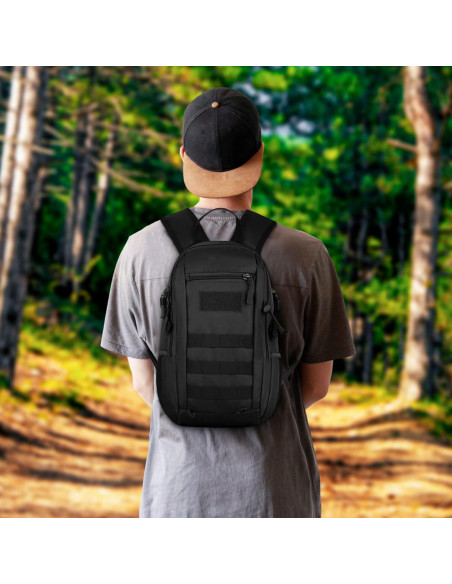 Mochila Táctica Huntvp 10L Negra MOLLE para Senderismo