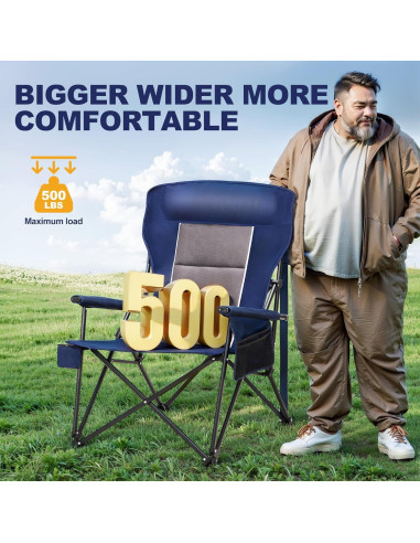 Silla de Camping LET'S CAMP Plegable Respaldo Alto 226.8 kg