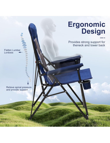 Silla de Camping LET'S CAMP Plegable Respaldo Alto 226.8 kg