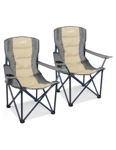 Sillas de Camping Plegables Colorsoul 2 Piezas con Portavasos