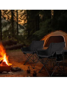 Silla de Camping Plegable Leonyo Luna Negra 250 kg 2