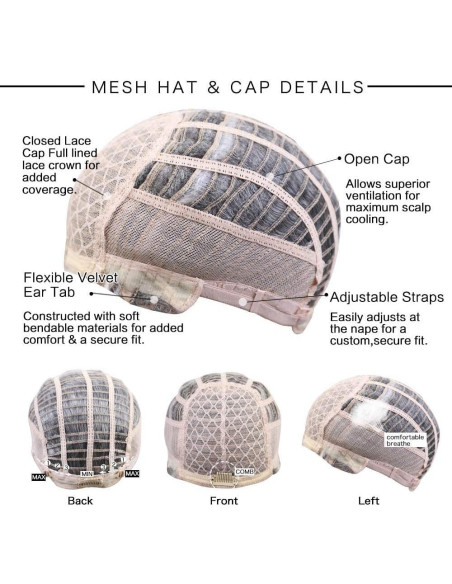 Peluca Corta Gris HAIRCUBE Corte Pixie Cabello Humano