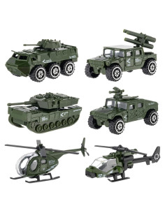 Vehículos Militares Diecast Shellvcase Paquete 6 Juguetes