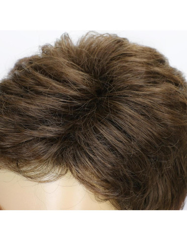 Peluca Corta Marrón DDHAIR Sintética Realista para Hombres