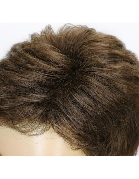 Peluca Corta Marrón DDHAIR Sintética Realista para Hombres