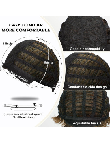 Peluca Corta Marrón DDHAIR Sintética Realista para Hombres