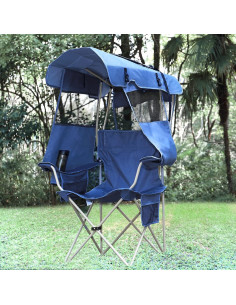 Silla de Camping Huskfirm C00003US con Sombrilla Azul 2