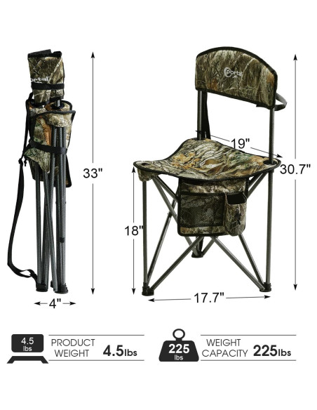 Taburete PORTAL Triángulo Plegable con Respaldo Camo
