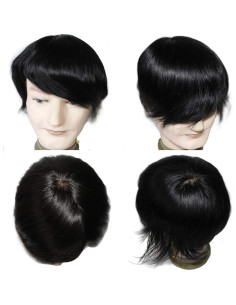 Toupee para hombres Rizhao 7x9 cm color negro azabache 2