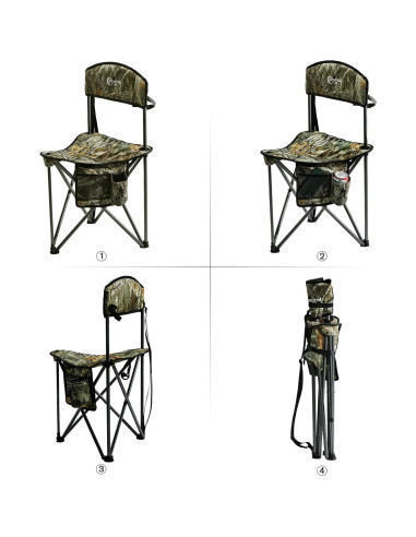 Taburete PORTAL Triángulo Plegable con Respaldo Camo
