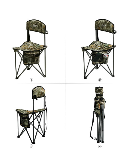 Taburete PORTAL Triángulo Plegable con Respaldo Camo