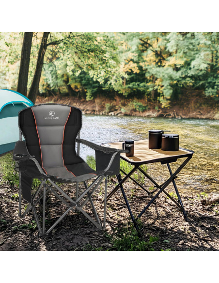 Silla de Camping Plegable LET'S CAMP 2 Pzas Resistente con Cojín Silla de Camping Plegable LET'S CAMP 2 Pzas Resistente con Cojín