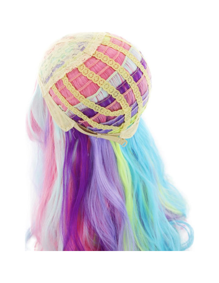 Peluca Arcoíris Larga Rizada AGPTEK 70 cm Resistente al Calor