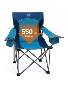 Silla de Camping Plegable Timber Ridge 550 lbs Azul