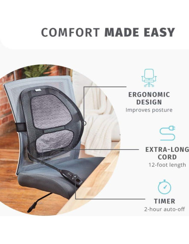 Soporte Lumbar Ergonómico HoMedics HCS-50DJ-BK con Calor