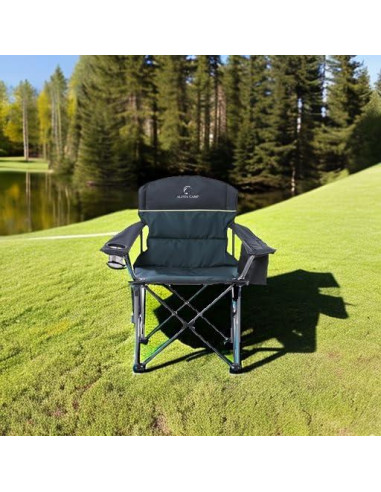 Silla de Camping Plegable LET'S CAMP Charles Verde 204kg