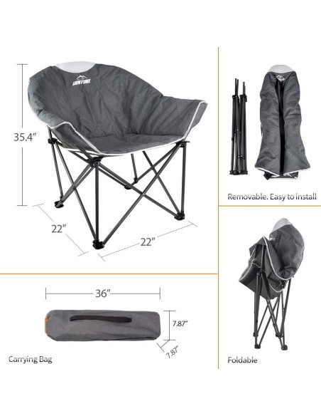 Silla Plegable Suntime ST203AFT-5 Acolchada para Camping
