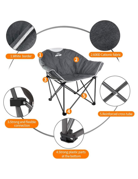 Silla Plegable Suntime ST203AFT-5 Acolchada para Camping