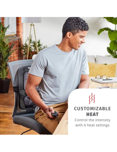 Soporte Lumbar Ergonómico HoMedics HCS-50DJ-BK con Calor