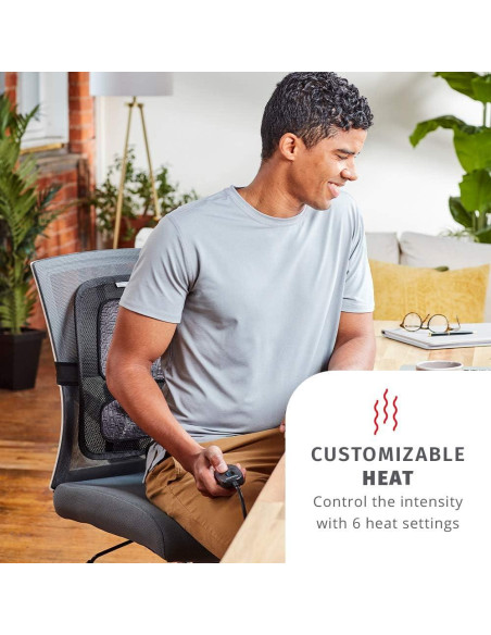 Soporte Lumbar Ergonómico HoMedics HCS-50DJ-BK con Calor