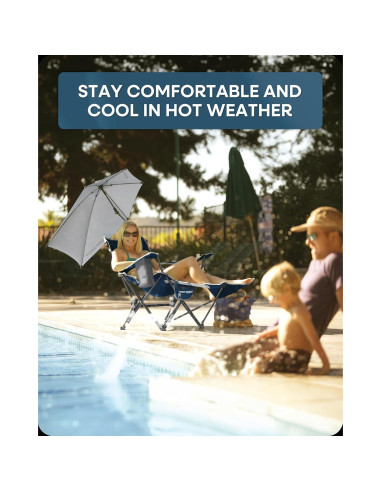 Silla Reclinable Sport-Brella con Paraguas UPF 50+ Azul