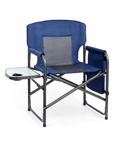 Silla de Camping Yestomo Plegable con Mesa Lateral Azul
