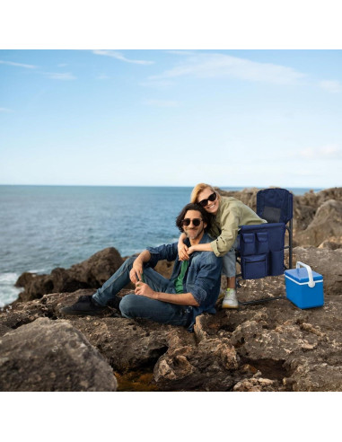 Silla de Camping Yestomo Plegable con Mesa Lateral Azul