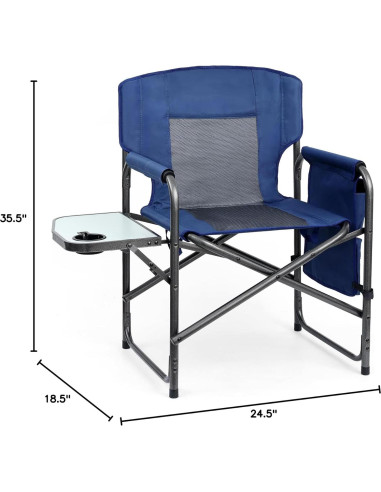 Silla de Camping Yestomo Plegable con Mesa Lateral Azul