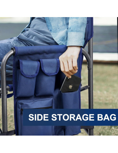 Silla de Camping Yestomo Plegable con Mesa Lateral Azul