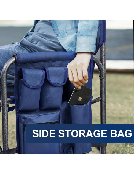 Silla de Camping Yestomo Plegable con Mesa Lateral Azul