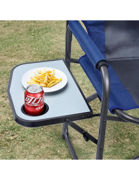 Silla de Camping Yestomo Plegable con Mesa Lateral Azul