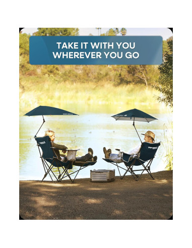 Silla Reclinable Sport-Brella con Paraguas UPF 50+ Azul