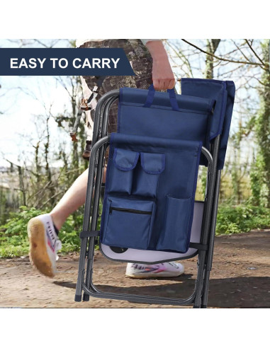 Silla de Camping Yestomo Plegable con Mesa Lateral Azul
