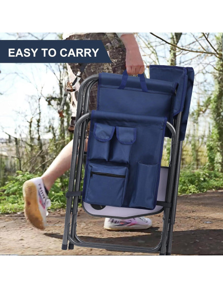Silla de Camping Yestomo Plegable con Mesa Lateral Azul